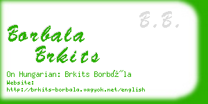 borbala brkits business card